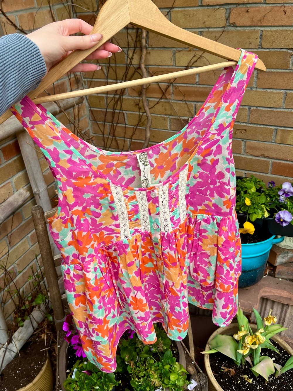Free People Floral Tank